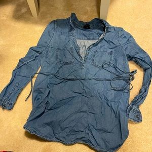 Denim maternity blouse